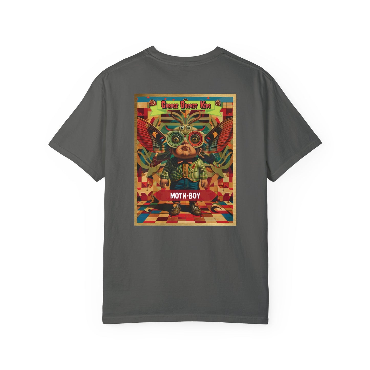 Garage Bucket Kids Presents Moth-Boy (higher quality shirt)